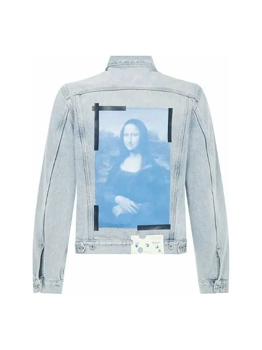 Куртка ss21 back printing denim jacket blue Off-White — изображение 1 из 4, синий