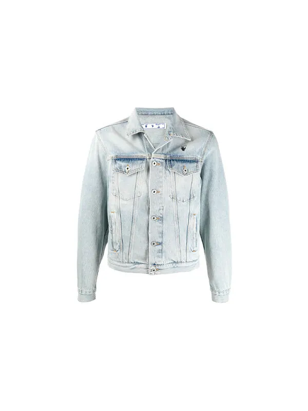 Куртка ss21 back printing denim jacket blue Off-White — изображение 2 из 4, синий