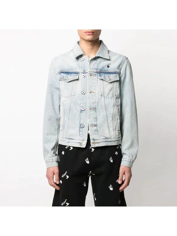Куртка ss21 back printing denim jacket blue Off-White — изображение 3 из 4, синий