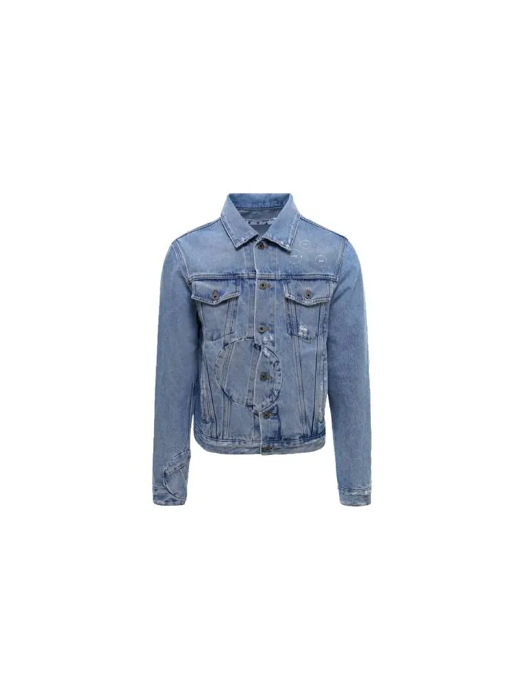 Куртка Off-White Arrow Twist Denim Jacket 'Cobalt Blue/White' — изображение 2 из 5, синий