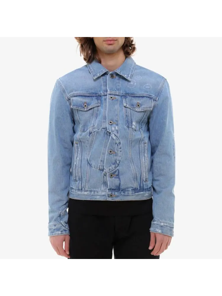 Куртка Off-White Arrow Twist Denim Jacket 'Cobalt Blue/White' — изображение 3 из 5, синий
