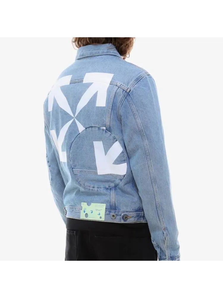 Куртка Off-White Arrow Twist Denim Jacket 'Cobalt Blue/White' — изображение 4 из 5, синий