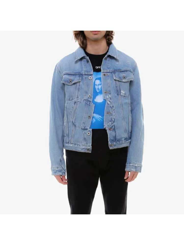 Куртка Off-White Arrow Twist Denim Jacket 'Cobalt Blue/White' — изображение 5 из 5, синий