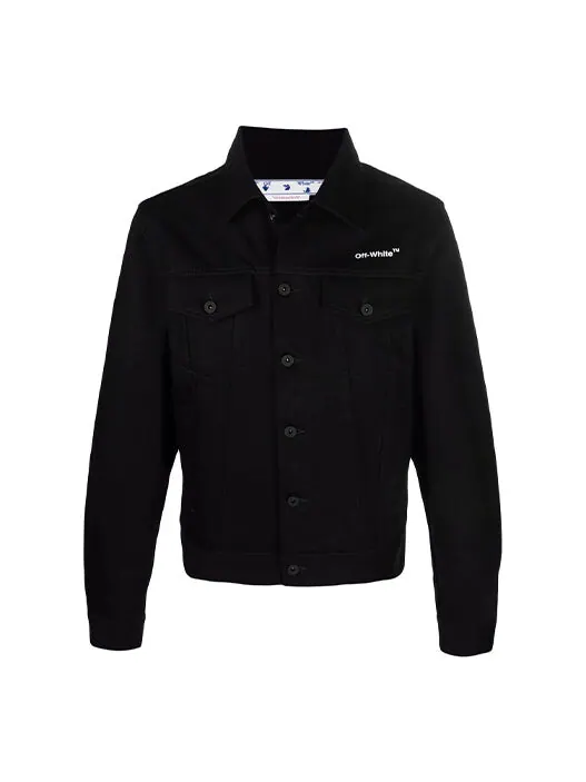 Куртка ss22 chest logo printing denim jacket black Off-White — изображение 1 из 4, черный