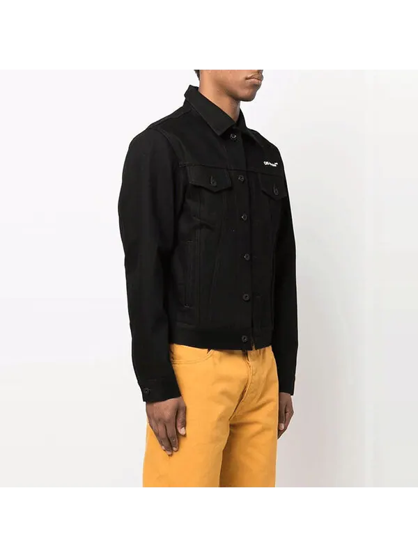 Куртка ss22 chest logo printing denim jacket black Off-White — изображение 3 из 4, черный