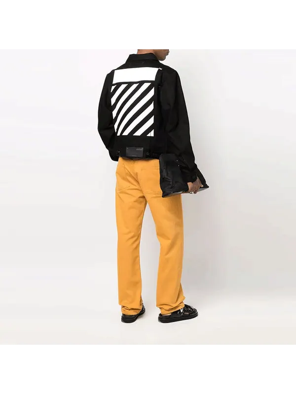 Куртка ss22 chest logo printing denim jacket black Off-White — изображение 4 из 4, черный