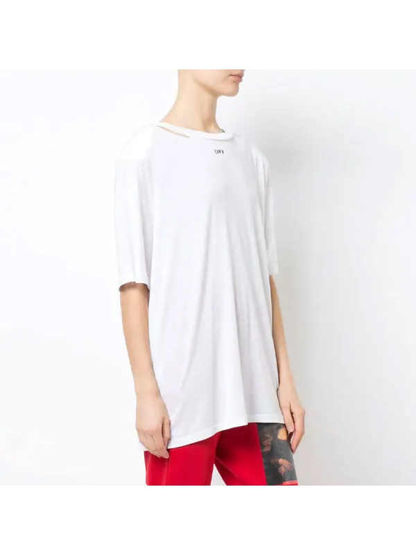 Футболка printed back slit crewneck oversized t-shirt white Off-White — изображение 2 из 4, белый