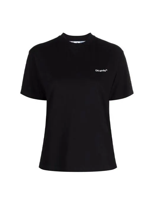 Футболка logo-print diag t-shirt 'black' Off-White — изображение 1 из 4, черный/белый