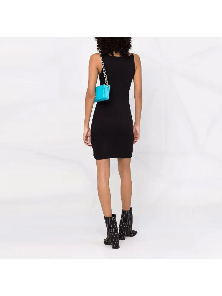 Платье (WMNS) Off-White Off-Stamp Ribbed Dress 'Black' — изображение 2 из 3, черный