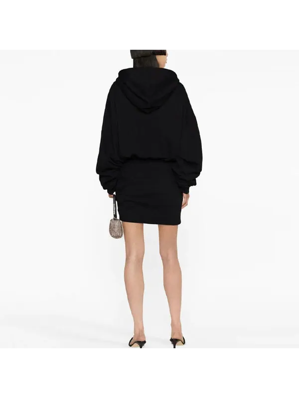Толстовка logo-embroidered cotton hoodie 'black' Off-White — изображение 3 из 4, черный