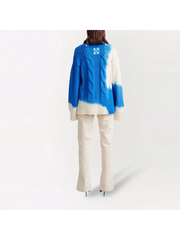 Свитер wool sweater 'blue white' Off-White — изображение 3 из 4, синий/белый