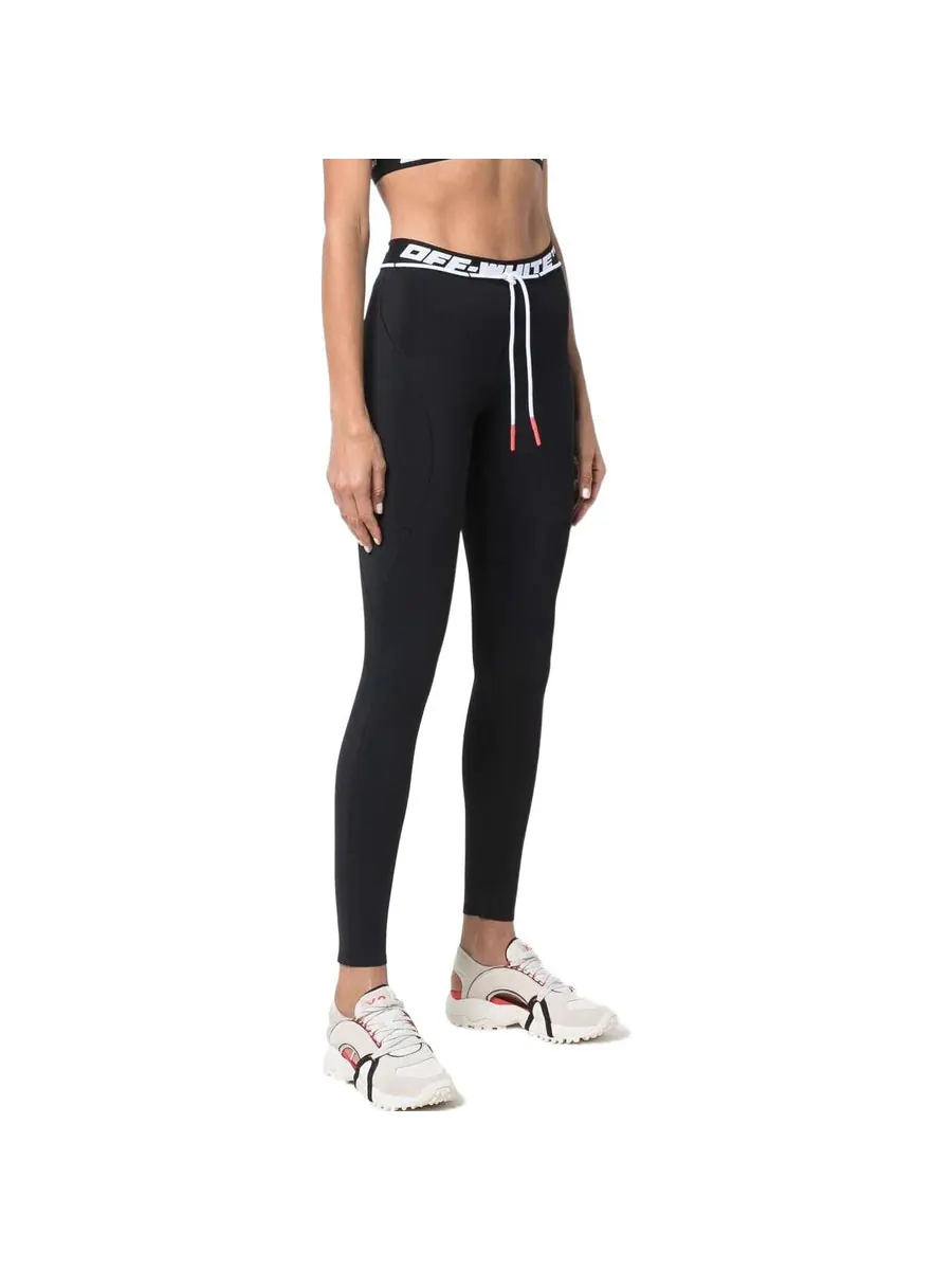 Леггинсы (WMNS) Off-White Casual Pants 'Black' — изображение 3 из 4, черный