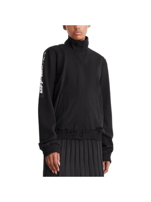 Свитер logo-tape track jacket 'black' Off-White — изображение 2 из 4, черный