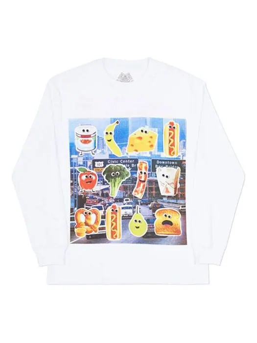 Футболка PALACE Printing Long Sleeves Unisex White — изображение 1 из 2, белый
