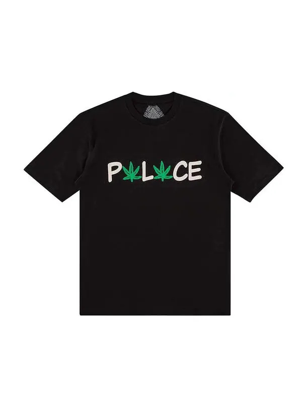 Футболка pwlwce t-shirt 'black' Palace — изображение 1 из 1, черный/зеленый