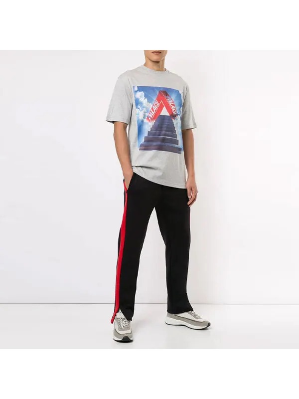 Футболка PALACE Tri-Ternity T-Shirt Red Triangle Short Sleeve Unisex Gray — изображение 2 из 4, серый