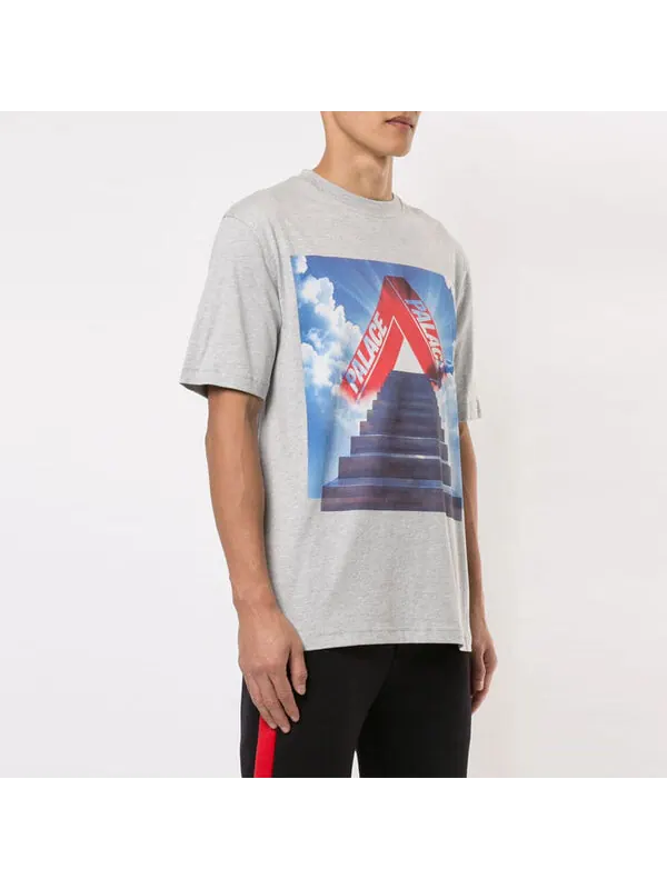 Футболка PALACE Tri-Ternity T-Shirt Red Triangle Short Sleeve Unisex Gray — изображение 3 из 4, серый