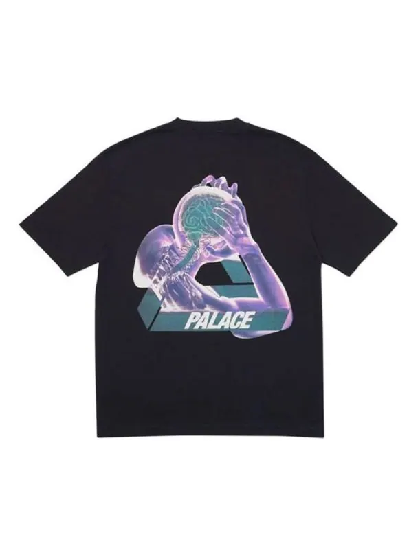 Футболка PALACE Tri-Gaine T-Shirt Black Transparent Character Logo Printing Short Sleeve Unisex — изображение 1 из 2, черный