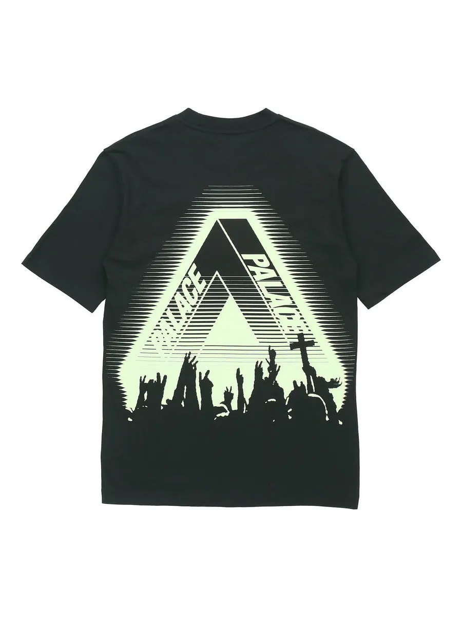 Футболка PALACE Tri-Cult Tee limited Triangle Printing Short Sleeve Unisex Black — изображение 1 из 4, черный