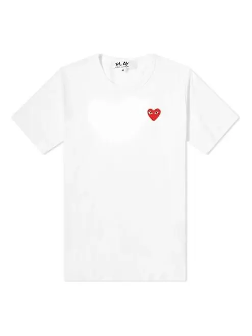 Футболка basic t-shirt red emblem 'white' Comme Des Garcons Play — изображение 1 из 1, белый