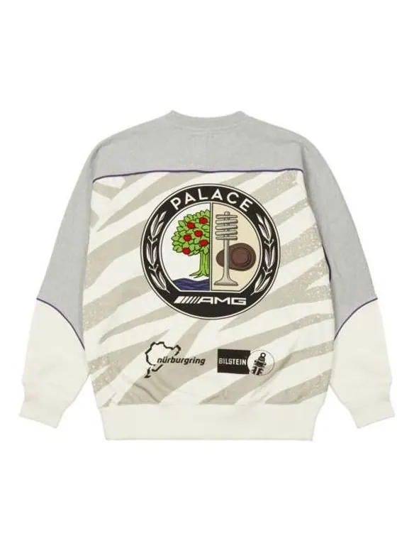 Худи PALACE x AMG Technical Crew 'White' — изображение 1 из 2, белый