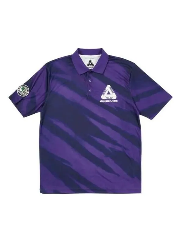 Футболка PALACE SS21 x AMG Crossover Polo Purple Triangle Logo Tie Dye Short Sleeve Polo Shirt Unisex — изображение 1 из 3