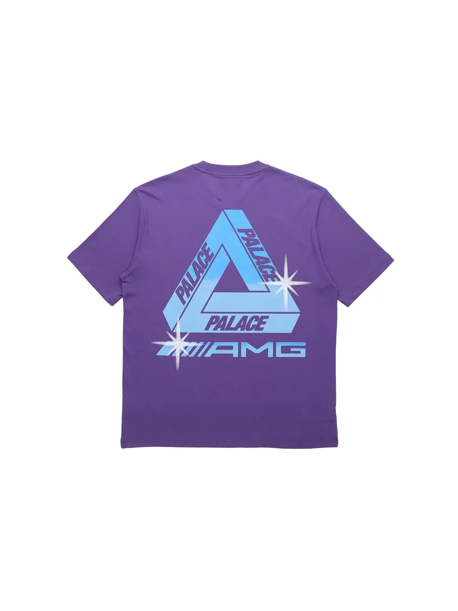 Футболка PALACE SS21 x AMG Crossover T-Shirt Purple White Pattern Back Logo Printing Short Sleeve Unisex — изображение 2 из 2