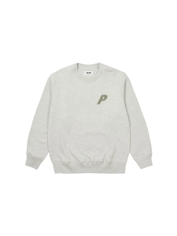 Худи PALACE Unisex Logo Round-neck Sweatshirt Grey — изображение 2 из 2, серый