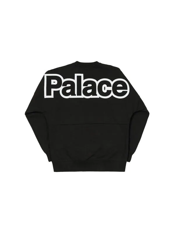 Свитер fw21 word crew sweater 'black' Palace — изображение 2 из 2, черный