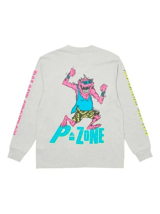 Футболка PALACE x M-Zone Crossover Small Tri-Ferg Pattern Long Sleeves Unisex Gray — изображение 1 из 2, серый