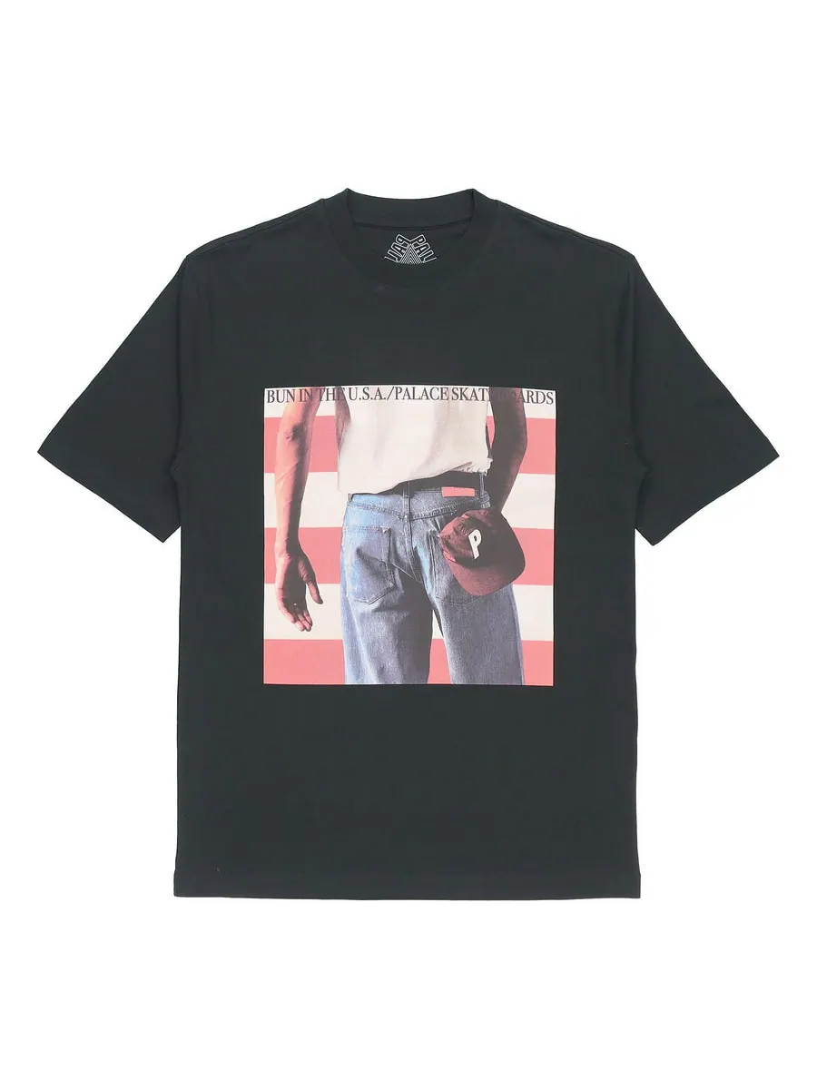 Футболка PALACE Born to Bun Black Character Pattern Printing Short Sleeve Unisex — изображение 1 из 2, черный