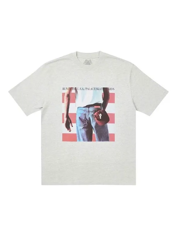 Футболка PALACE Born to Bun Printing Casual Short Sleeve Unisex Gray — изображение 1 из 1, серый