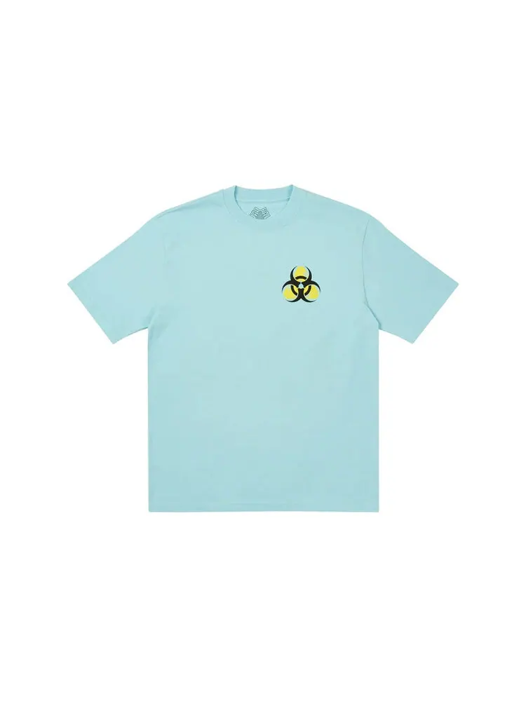 Футболка PALACE Bio Hazard Blue Triangle Back Pattern Logo Short Sleeve Unisex Light Blue — изображение 2 из 2, синий