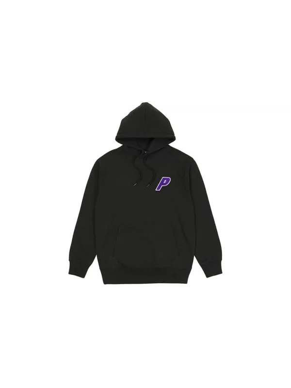 Толстовка fw21 ultimo tri-chenille hood black logo 'black' Palace — изображение 2 из 3, черный