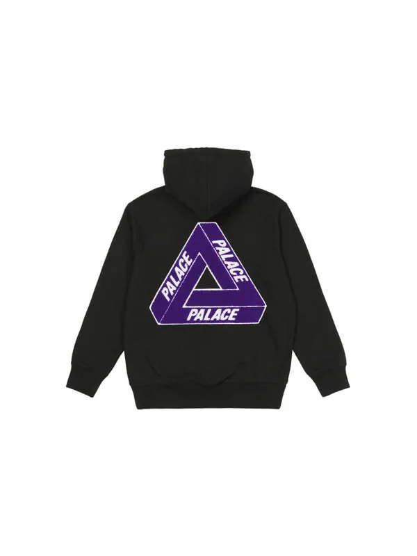 Толстовка fw21 ultimo tri-chenille hood black logo 'black' Palace — изображение 3 из 3, черный