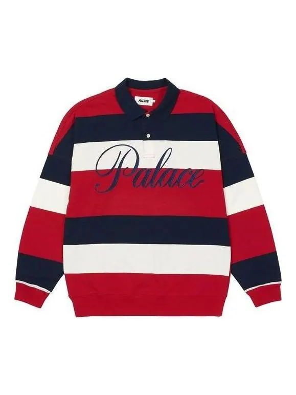 Поло Palace Classic Stripe Drop Shoulder Polo 'Red Navy White' — изображение 1 из 2, красный