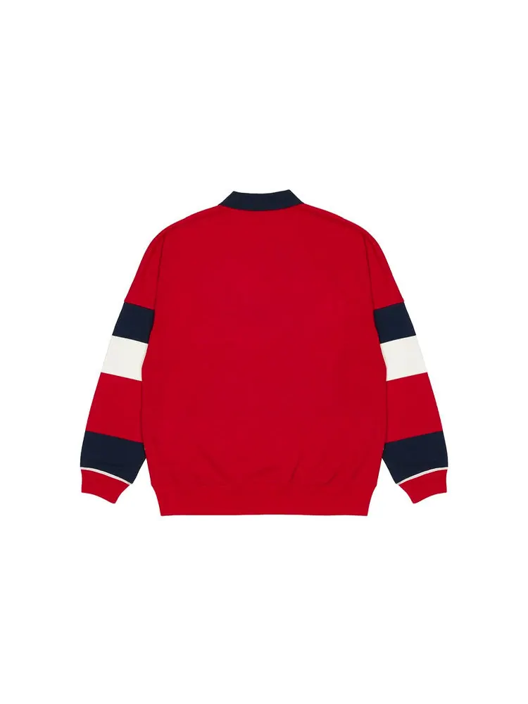 Поло Palace Classic Stripe Drop Shoulder Polo 'Red Navy White' — изображение 2 из 2, красный