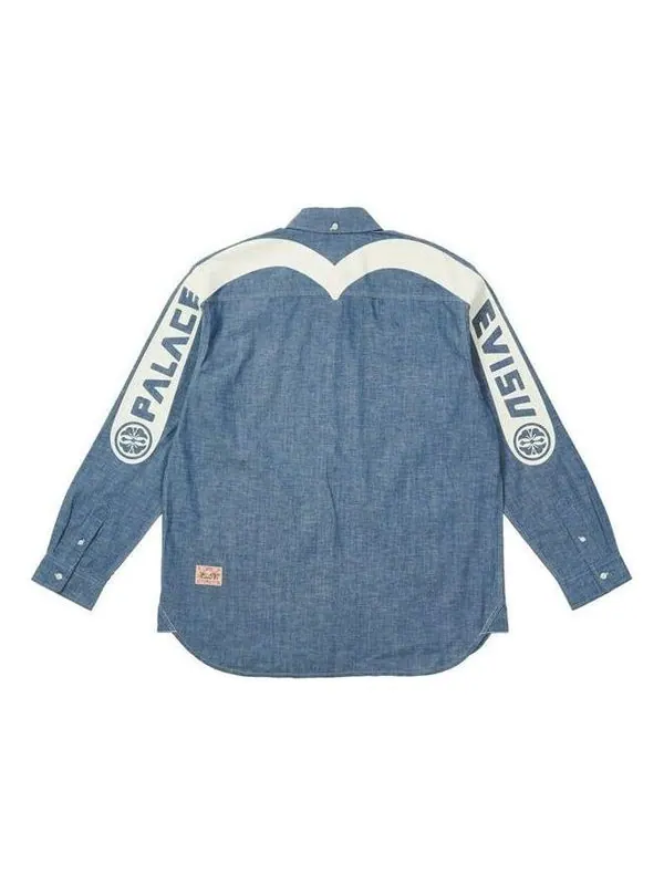 Рубашка x evisu classic daicock denim shirt 'blue' Palace — изображение 1 из 2, синий