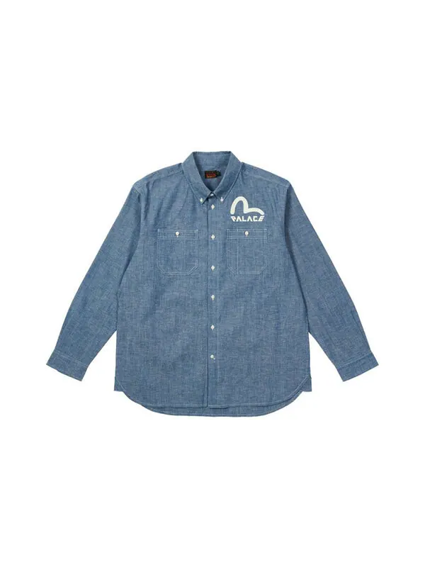 Рубашка x evisu classic daicock denim shirt 'blue' Palace — изображение 2 из 2, синий
