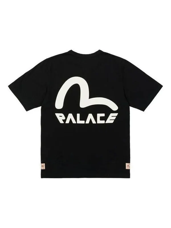 Футболка x evisu seagull logo t-shirt 'black' Palace — изображение 1 из 2, черный