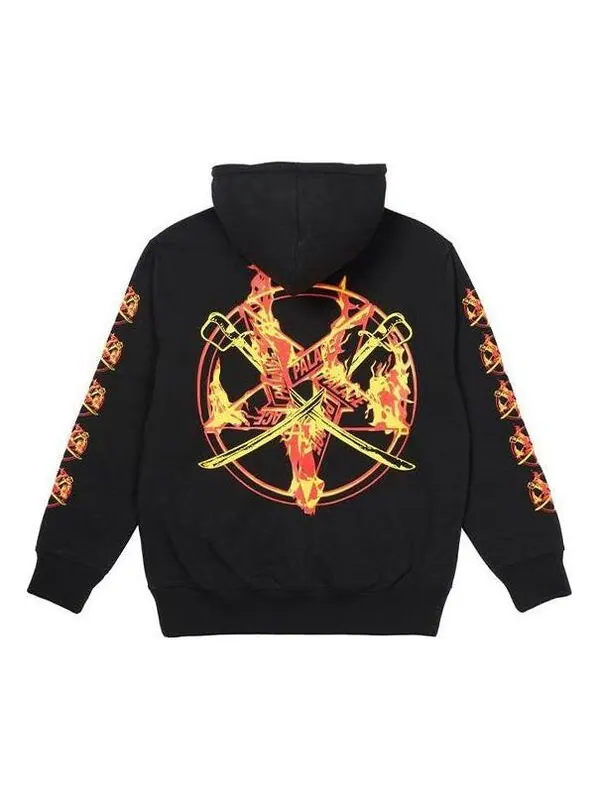 Толстовка fw21 x salomon flamed hoodie 'black' Palace — изображение 1 из 2, черный