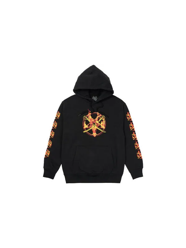 Толстовка fw21 x salomon flamed hoodie 'black' Palace — изображение 2 из 2, черный