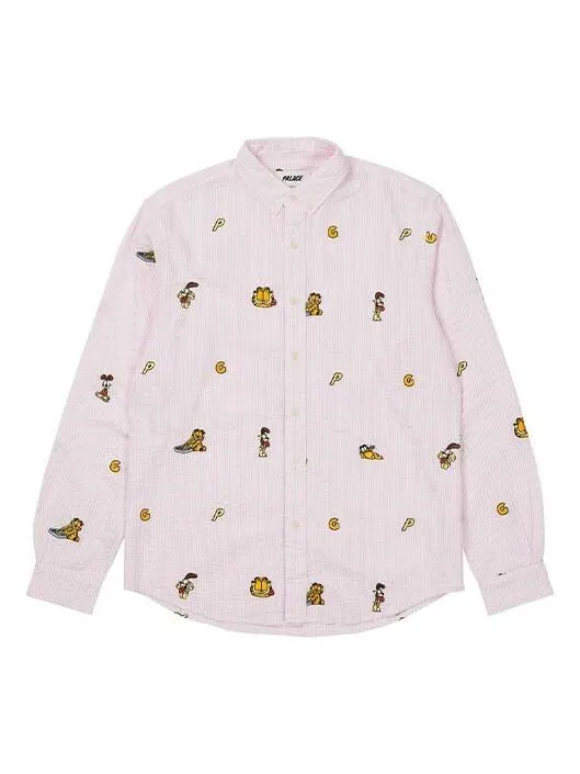 Рубашка garfield boojie shirt 'pink white' Palace — изображение 1 из 2, розовый/белый