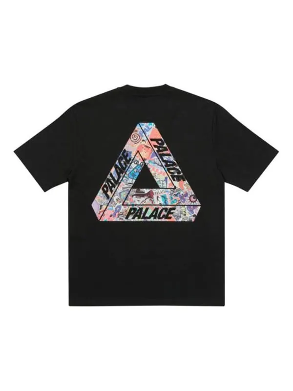 Футболка tri-sticker pack logo t-shirt 'black' Palace — изображение 1 из 2, черный