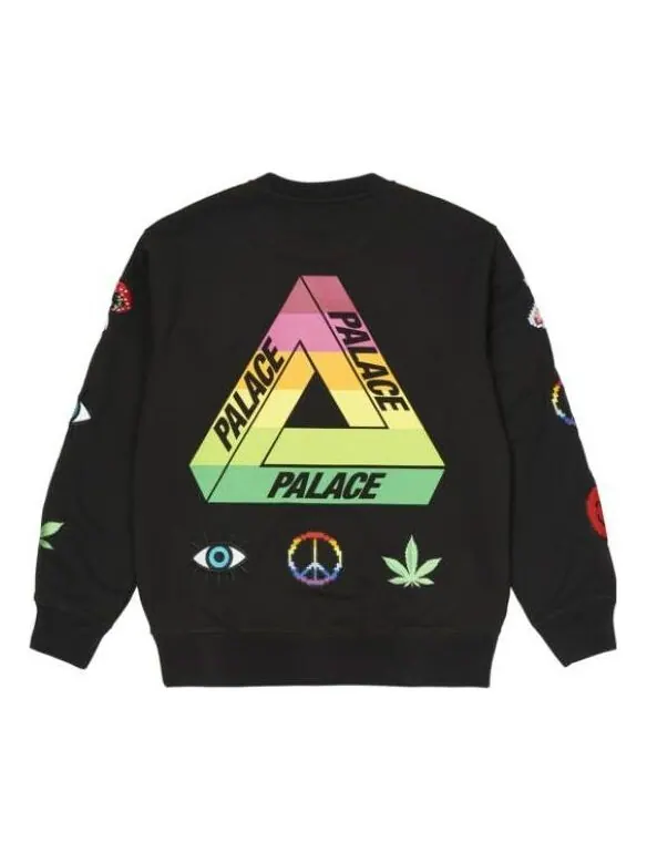 Свитер ss22 mixed media bitmap crew sweater 'black' Palace — изображение 1 из 2, черный