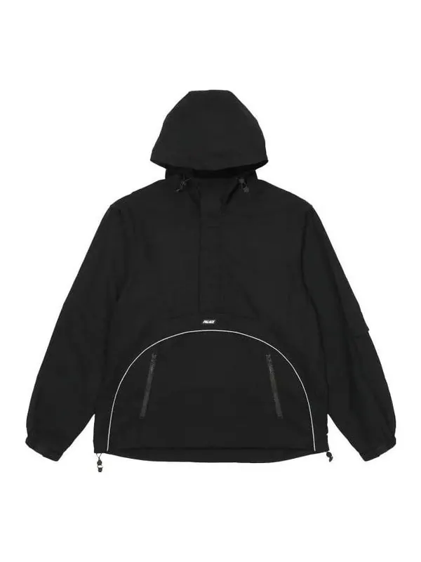 Куртка deflector 1/2 zip jacket 'black' Palace — изображение 1 из 1, черный/белый