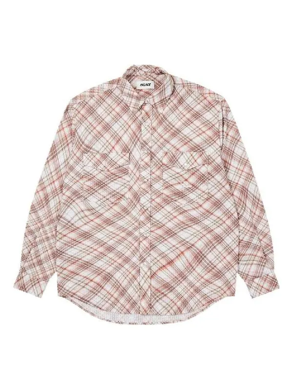 Рубашка warp check shirt 'red' Palace — изображение 1 из 3, красный