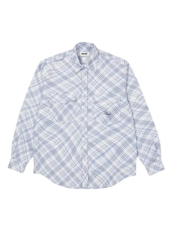 Рубашка warp check shirt 'blue' Palace — изображение 1 из 2, синий