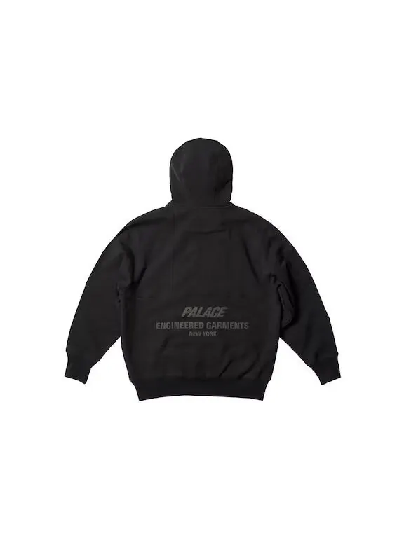 Куртка x engineered garments fw22 heavy patchwork zip hood jacket 'black' Palace — изображение 2 из 2, черный
