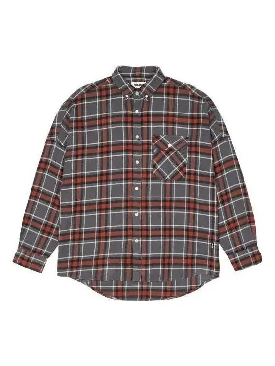 Рубашка fw22 flannel dpop shoulder shirt 'red' Palace — изображение 1 из 2, красный